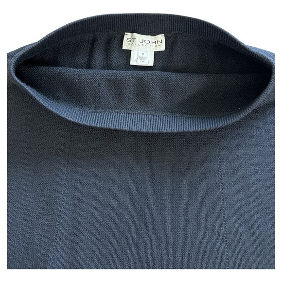 ST. JOHN COLLECTION knit fit and flare knee length skirt in Navy blue size 8 - Picture 2 of 3